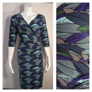 SMASHED LEMON Blue & Green Leaves Dress!!! Size Small- Swedish Fashion Brand!!!